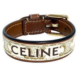 CELINE Leather Charm Bracelet